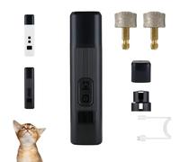 Catlabo Safe Cut Cat Nail Trimmer, 2 Adjustable 360° Grinding Settings, Ultra-Quiet Under 40dB Low-Vibration, Suitable for All Sized Cats & Dogs (Black,+2 head)