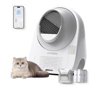 CATLINK Self Cleaning Cat Litter Box for Multiple Cats, Health Monitoring, Automatic Litter Box with APP, Triple Odor Control, 65L Extra Large Robot, Includes 60 Trash Bags/3Pcs C70 Odor Eliminator