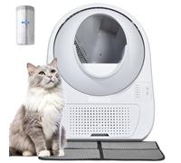 CATLINK Self Cleaning Cat Litter Tray with Mat, Automatic Cat Litter Tray for Multiple Cats 3.5-10kg, Dual Odor Control, Safety Sensors