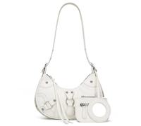 CATMICOO Shoulder Bag Y2K Purse: Cute 90s Punk Underarm Purse, White With Long Strap, S