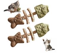 Catnip and Silvervine Chew, Fix Your Cat’S Dental Health, Natural Catnips & Silvervines Chew, Durable Wooden Feline Tooth Care Tool (Mixed Flavors,2pcs)