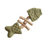 Catnip and Silvervine Chew Natural Wooden Catnip Fishbone-Shaped