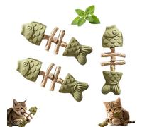 Catnip and Silvervine Fish Chew, Natural Cat Fish Bone Toy, for Feline Companions, Long-Lasting Durable Interactive Chew with Natural Ingredients Cats Teeth Cleaning (3 Pcs)
