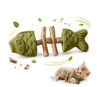 Catnip And Silvervine Fish Chew,Silvervine Cat Toy Fish Bone Catnip & Gall Fruit Teeth Cleaning Stick for Indoor Cats,Interactive Chewing Tool for Dental Care,Boredom Relief & Teething Support (1pcs)