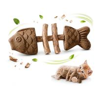 Catnip And Silvervine Fish Chew,Silvervine Cat Toy Fish Bone Catnip & Gall Fruit Teeth Cleaning Stick for Indoor Cats,Interactive Chewing Tool for Dental Care,Boredom Relief & Teething Support (1pcs)