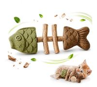 Catnip And Silvervine Fish Chew,Silvervine Cat Toy Fish Bone Catnip & Gall Fruit Teeth Cleaning Stick for Indoor Cats,Interactive Chewing Tool for Dental Care, Boredom Relief & Teething Support(1pcs)