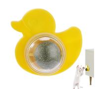 Catnip Ball - Duck Shaped Wall Toy for Indoor Feline Fun | Compressed Organic Mint, Rotating Sphere Design, Self Adhesive Backing, Health Support, Appetite Stimulant, Yellow
