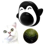 Catnip Ball for Cats - Edible Kitten Licking Toy | 360 Degree Rotating Ball Cute Penguin Shape | Kitten Chew Treats | Cat Toys for Mo