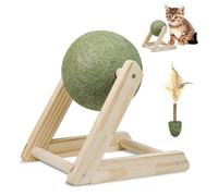 Catnip Balls and Toys for Indoor Cats - Safe, Healthy Cat Nip With Giant Ball and Holder