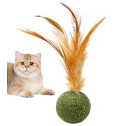 Catnip Balls for Cats - Stress Relief Kitten Feather Catnips Edible Ball | Increase Playfulness Safe Healthy Kitten Chew Toys | Quickly Attract Teeth Cleaning Toys