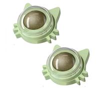 Catnip Balls Funny Lickable Cat Snack Kitten Playing Chewing Cleaning Teeth Toy For Small Medium Cats Pet Supplies(Green and Green)