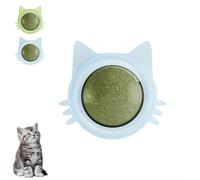 Catnip Balls That Stick on Wall, Kitten Teeth Cleaning Dental Chew Toys, Cat Wall Treats, 360° Mountable Cat Catnip Ball Cat Toy for Boredom Relief (Blue 1pcs)