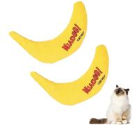 Catnip Banana Toy, 2 Pack, Pure Catnip Filled Plush Kicker for Indoor Cats | Soft Plush Fabric, Pure Catnip Filled, 15x7 cm Kicker Toy, Suitable for Indoor Cats and Kittens Aged 3+ Months