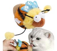 Catnip Bee Toy Cats - Plush Chew Toy - Kitten Teeth Cleaning | Interactive Catnip for Boredom , Self-Entertainment Teaser Stick, Teaser Stick Fun Teaser, Teaser Stick