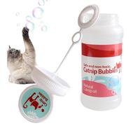 Catnip Bubbles for Cats & Kittens - 120ml Natural Catnip Oil Infused Bubble Solution, Safe Interactive Toy for Indoor Play & Enrichment, Fun Bubble Wand Included