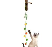 Catnip Cat Toys - Funny Retractable Teaser | Door Mount Cat Kick Ball Toy - for Stimulation Boredom Fun Kitten Medium Breed Travel Home Bedroom Living Room Indoor