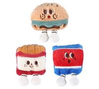 Catnip Cat Toys - Pack of 3 Kitten Plush Stuffed Hamburger | Cat Puzzle with Bells, Pet Chew Ball, Indoor Entertainment Kit, Super Soft for Exercise
