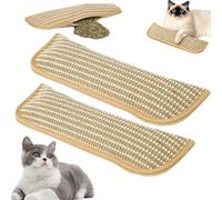 Catnip Cat Toys, Safe Teeth Cleaning Cat Nip Toys for Indoor Kitten Kitty,2pcs Sisal Scratching Pad, Bite Resistant Kitten Teething Toy, Interactive Catnip Kicker Toy for Anxiety Relief (S)