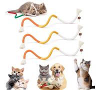 Catnip-Infused Organic Cotton Chew Rope Toys for Cats, Kitten Chew Toys Teething, Cat Chew Ropes with Catnip, Interactive Cat Nip Kitty Toys for All Breeds 27 Inches (Orange-3pcs)