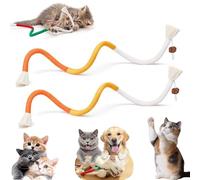 Catnip-Infused Organic Cotton Chew Rope Toys for Cats, Kitten Chew Toys Teething, Cat Chew Ropes with Catnip, Interactive Cat Nip Kitty Toys for All Breeds 27 Inches (Orange-2pcs)