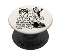 Catnip Madness Cats | Retro Funny B-Movie Poster Cat Owners PopSockets Adhesive PopGrip