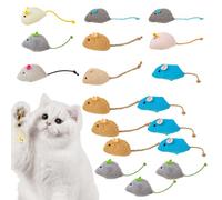Catnip Mouse, 18Pcs 4.7x1.2in Realistic Catnip Mice Plush Cat Mouse Toy Scratch & Bite Resistant Stress Relief Interactive Toys for Cats, Random Color