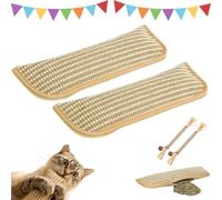 Catnip Pillow for Cats, Catnip Kicker Toy, Teeth Cleaning Toy Pillows for Indoor Cats, Sisal Scratcher & Kick Pillow, Saves Furniture, Burns Energy & Endures Aggressive Play (2PCS-A,34*9.5CM)