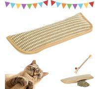 Catnip Pillow for Cats, Catnip Kicker Toy, Teeth Cleaning Toy Pillows for Indoor Cats, Sisal Scratcher & Kick Pillow, Saves Furniture, Burns Energy & Endures Aggressive Play (1PC-A,28.5*8.5cm)