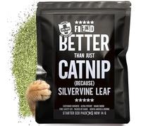 Catnip + Silvervine - Enhanced with Kind Silver Vine - Small .4 Cup (14g) Starter Pack Safety-Cut Ultra Potent North American Premium Fine Cat Nip Blend for Cats Kittens - Go Ahead, Create a Monster!