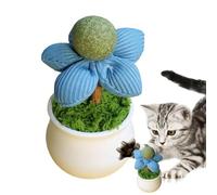 Catnip Toy Balls For Cats - Flower Pot Design Catnip Licking Balls For Cats,Interactive, Entertainment Pet Feed Teeth Cleaning Accessories For Kitten Enrichment