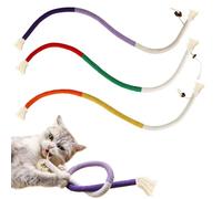 Catnip Toy Bite Rope, Interactive Cat Toy for Indoor Cats, Kitten Teething Chew Toy Rope, Filled Natural Catnip Cat Chew Teeth Cleaning Stress Release Catnip Cotton Rope Toy, 3 Pcs