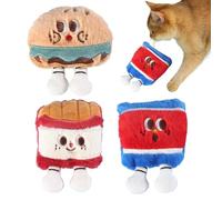 Catnip Toys | 3 Pieces Funny Plush Dolls With Bell, Stimulating Cat Toys | For Exercise Enrichment Boredom Outdoor Pet Play