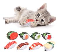 Catnip Toys, 8 Pack Fluffy Cat Teething Chew Toy, Bite Resistant Cat Chew Toy, Catnip Filled Sushi Roll, Replacements For Cat Wand Toy, Cat Lovers Interactive Plush Gift for Indoor Cats Kitten Kitty