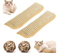 Catnip Toys - Catnip Infused Pillow, Cat Nip Pillow Scratching Pad for Cats, Bite Resistant Kitten Teething Toys for Kittens Teething, Chewing and Anxiety Relief (2PCS)