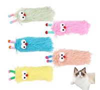 Catnip Toys for Cats, 5X Plush Doll Interactive Cat Toys, Soft Teething Pillow, Soothing Chew Caterpillar with Catnip Inside 11.02x4.33 inches for Indoor Kittens