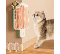 Catnip Toys for Indoor Cats 2 Pack, Stick on Wall Cat Brush with Catnip Ball Toys, 2 in 1 Massage & Self Groomer, Corner Brush