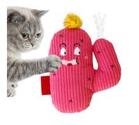 Catnip Toys,Kitten Teething Toys Cactus Cat Teaser - Cute Dolls with Sound, Safe Bite Resistant Pillow for Bored Indoor Kittens Dogs