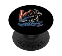 CATNZILA Kaiju Cat Monster Big Wave Parody Art PopSockets Adhesive PopGrip