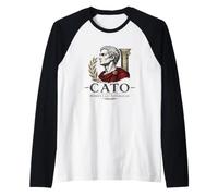 Cato the Younger Ancient Rome Stoic Senator Portrait Raglan Baseball Tee