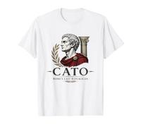 Cato the Younger Ancient Rome Stoic Senator Portrait Value Graphic T-Shirt, Men, White, S