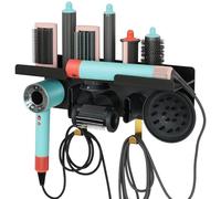 CATOOMUU Wall Mount Hair Dryer Stand Holder for Dyson Supersonic Nural Hair Dryer and Dyson Airwrap Styler, 2 in 1 Blow Dryer Accessories Organizer Storage Rack, Aluminum Alloy