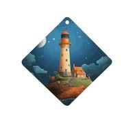 Catoon Whale Lighthouse Car Air Freshener Hanging, Long Lasting Scented Car Aromatherapy Tablets, Rhombus Fragrance Scented Cards for Vehicles, Bedroom, Wardrobe White-style