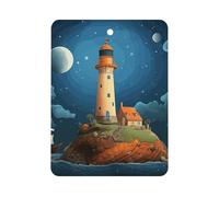 Catoon Whale Lighthouse Car Air Freshener Hanging, Long Lasting Scented Car Aromatherapy Tablets, Square Fragrance Scented Cards for Vehicles, Bedroom, Wardrobe Black-style