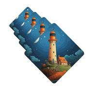 Catoon Whale Lighthouse Car Air Fresheners Cards Set of 4 Pieces,Long-Lasting Car Aromatherapy Tablets Hanging Scented Cards for Wardrobe Bathroom Rearview Mirror Hanging Ornament