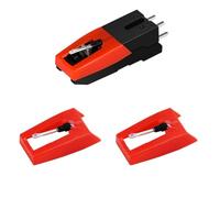 CATOR 2 Pcs Record Player Needle, Replacement Pickup with Needle for Turntable - Sapphire Tip Steel Needle for 33 45 78 rpm Records - Replacement Needle Pickup System