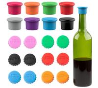 CATOR Colorful Bottle Stoppers, 20pcs Beer Bottle Stoppers, Reusable Silicone Bottle Stoppers for Beer, Champagne, Wine, Water, Drinks, Fruit Juice, Glass