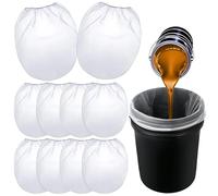 CATOR Pack of 10 Colour Strainer Bags, 1 Gal White Filter Bags, Fine Mesh Strainer Bags, Bucket Elastic Opening Strainer Bags for Filtration of Liquids Such as Paint