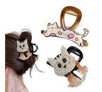 CATOR Pack of 2 women's hair clips, large, hair clips, ladies, kitten non-slip hair clips, French hair clip, kitten hair accessories, elegant hair accessories for girls