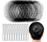 CATOR Pack of 30 Invisible Hair Net with 50 Pieces Hairpins, Nylon Hair Nets for Buns, Bun Nets, Hair Nets Hair Net, Bun Bun Children's Ballet Hair Bun Shaper, Elastic Edge, Knot Net, Blonde Net