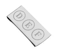 CATORS Free Engraving: 3 Initials Sterling Silver Money Clip (Standard) - 50mm x 20mm Wide .925 Silver Money Clip for Men & Women, Money Organiser for Notes, Hallmarked Cash Holder